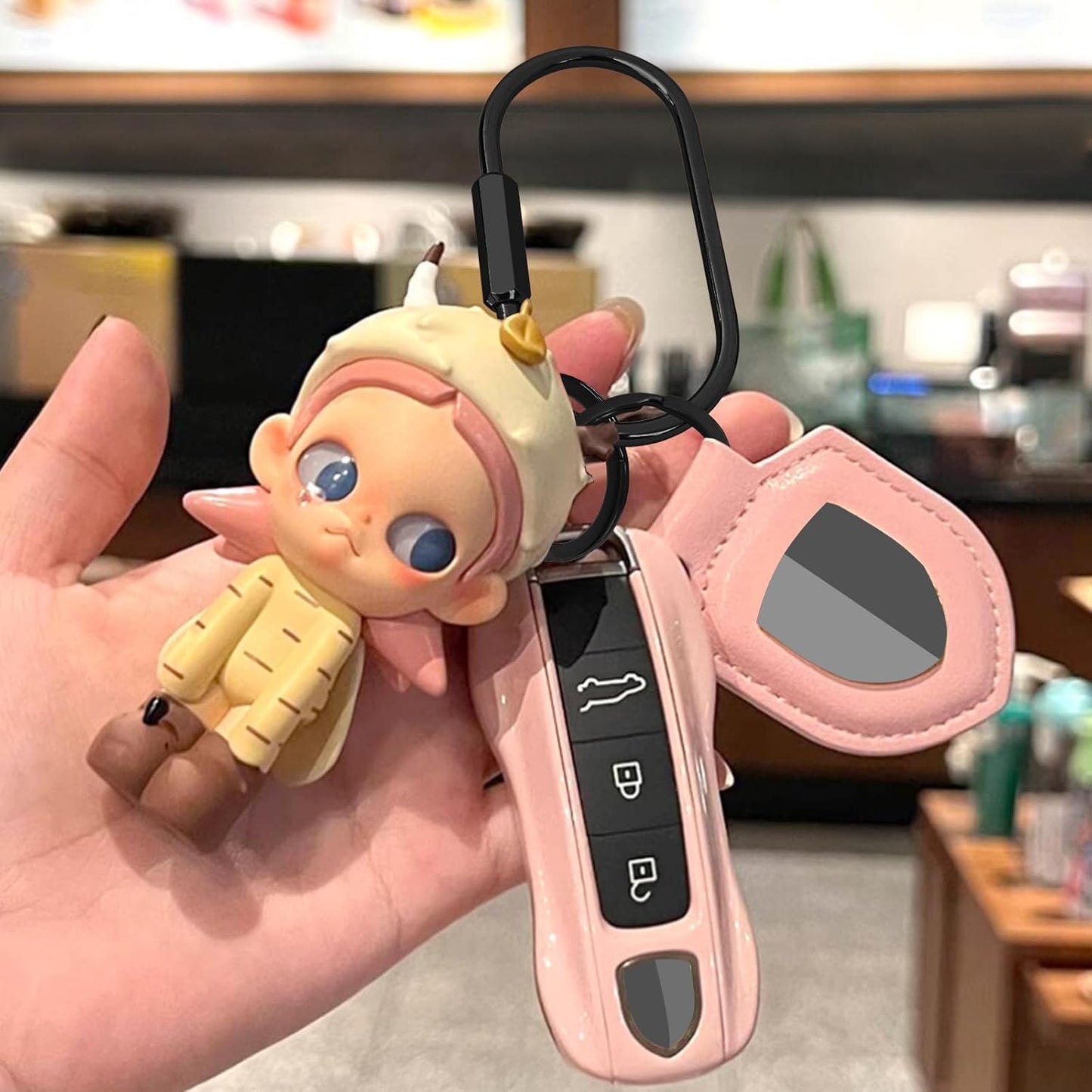 Key Chain, Brass Key Rings 2 Pack Screw Lock Key Organizer with 4 Rings Carabiner Keychain Clip for Men and Women