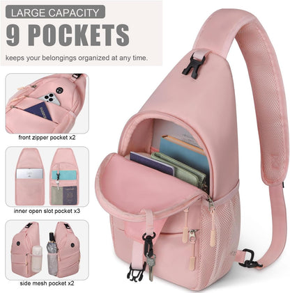 Crossbody Bags for Women Men Trendy Sling Bag Bakpack Casual Chest Bag with Convertible Shoulder Strap