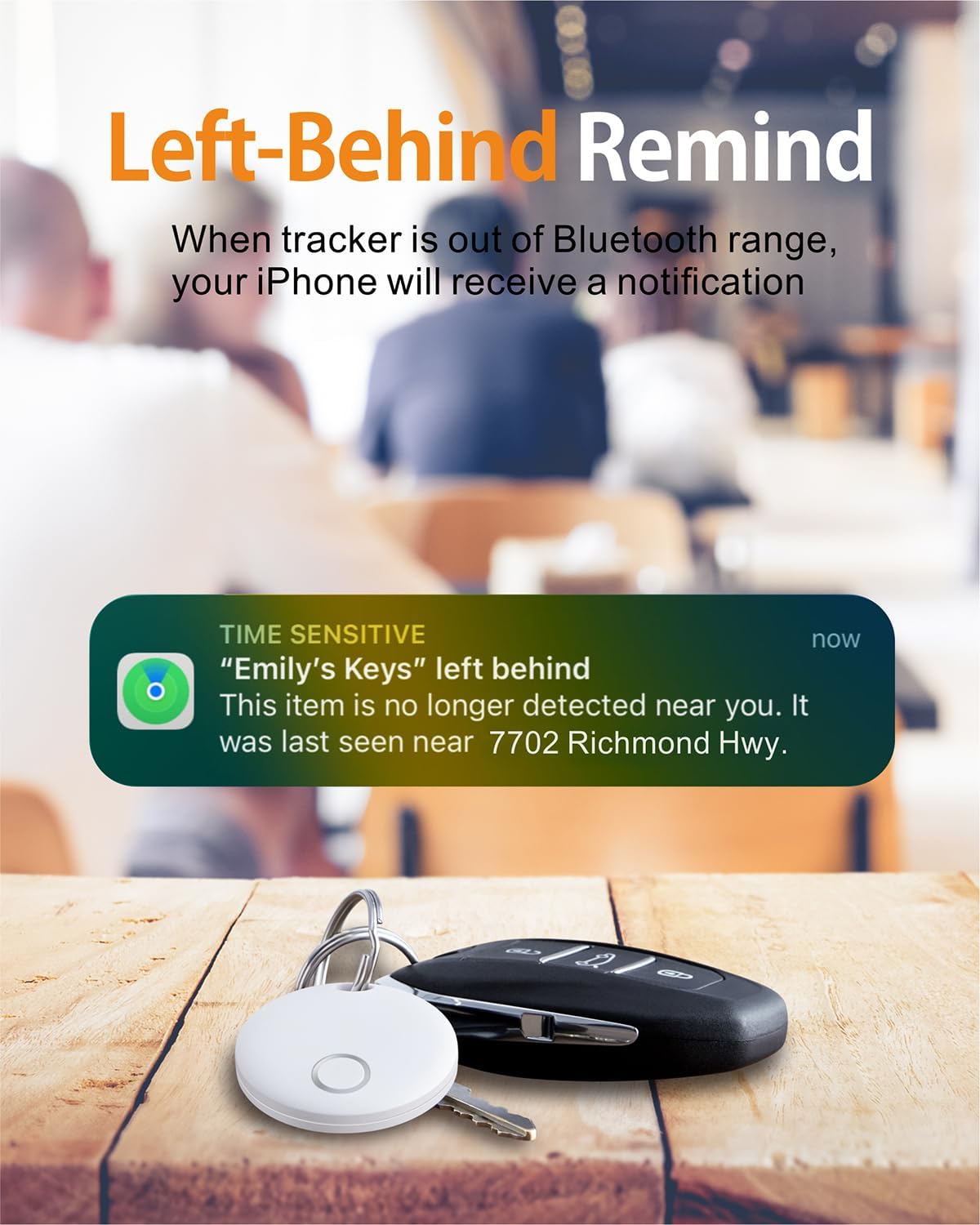 Reyke Smart Tag, Bluetooth Luggage Tracker, Works with Apple Find My (iOS Only), Item Locator for Key, Luggage, Backpack, Wallet, IP67 Waterproof, 4 Pack White