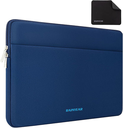 RAINYEAR Laptop Sleeve Case 13.3 Inch, Protective Portable Case with Front Pocket, Briefcase Handbag Laptop Bag Compatible with MacBook Air/Pro 13-13.3 inch, MacBook Pro 14 inch, Navy Blue
