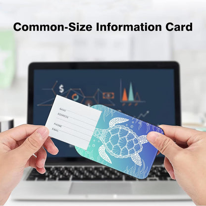 2 Pack Luggage Tag for Suitcase Turtle Leather Suitcase Tags with Privacy Name ID Label and Stainless Steel Loop for Travel Bag