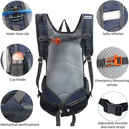 Hiking Daypack Waterproof Biking Backpack 15L Lightweight Durable Backpack for Ski Snowboarding Running MTB Cycling