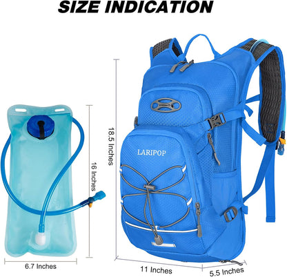 LARIPOP Hydration Backpack, 18L Hiking Backpack with 2L Water Bladder, Lightweight Water Pack for Cycling, Hiking, Biking