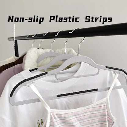 30 Pack Plastic Clothes Hangers Non Slip - 16.5 Inch Slim Space Saving Hangers for Closet, Heavy Duty Non-Slip Garment Hangers with 360° Swivel Hooks