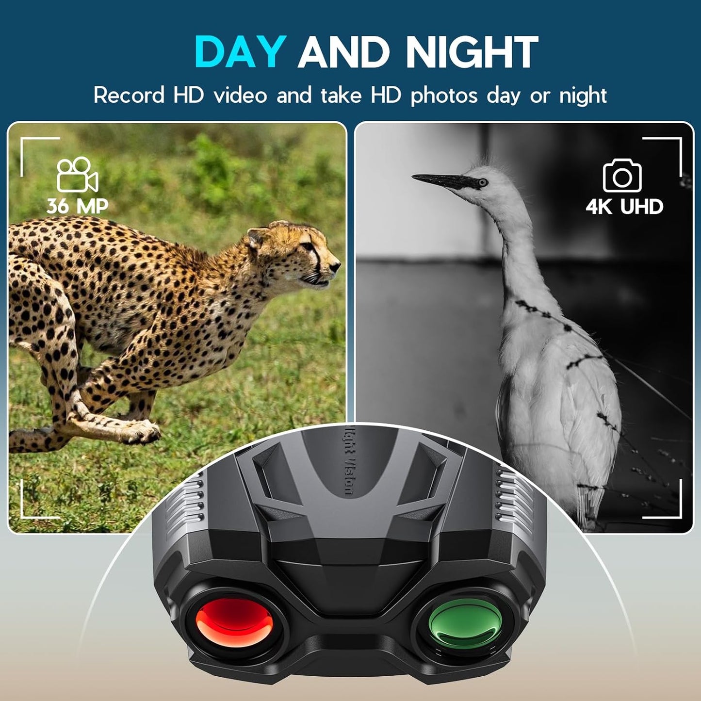 4K Night Vision Goggles for Adults,10X Zoom Night Vision Binoculars with 1000FT Infrared Range,4000mAh Rechargeable Battery,3.5" Screen,Include 32GB Card,Gift for Mens and Outdoor Enthusiasts