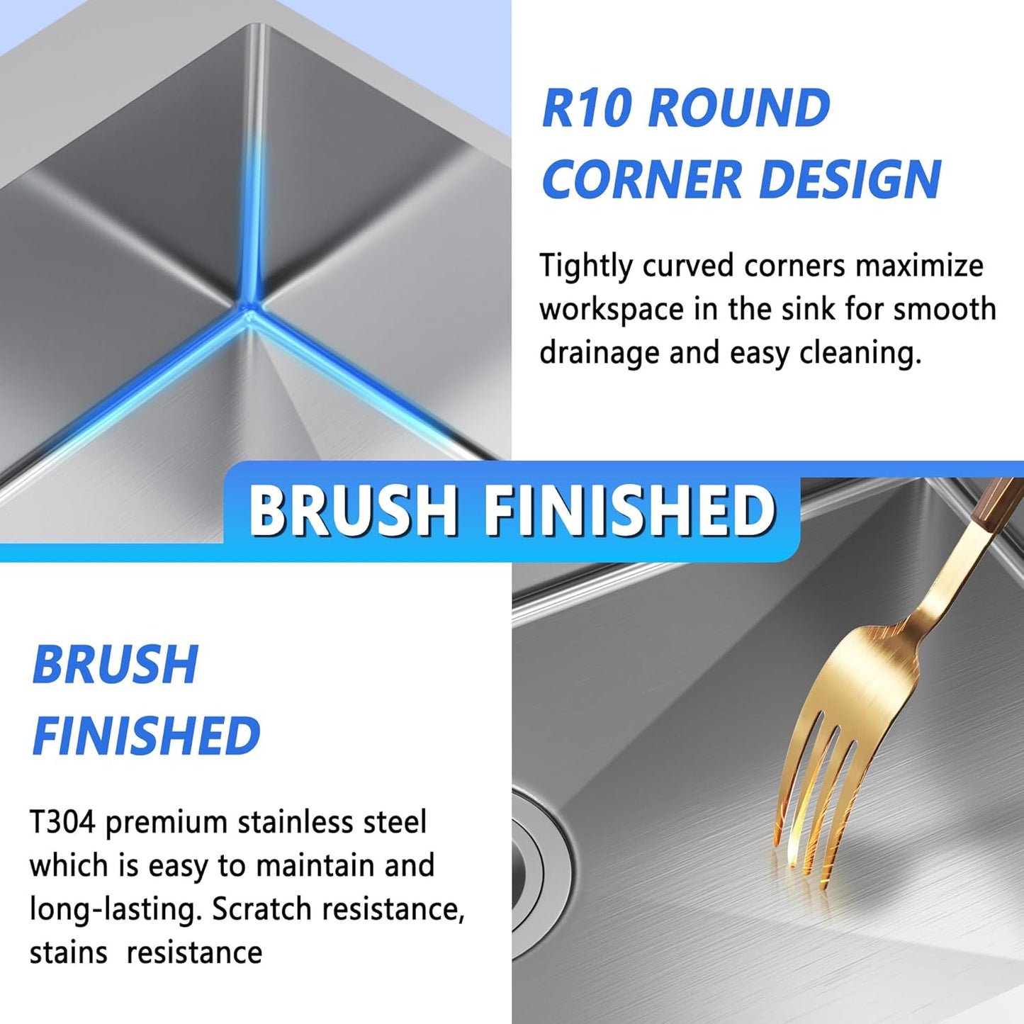 25x22 Inch Drop In Kitchen Sink, 25 Inch Kitchen Sink Top Mount 18 Gauge 304 Stainless Steel Single Bowl KitchenSink With Grid Handmade Topmount KitchenSink Drop In