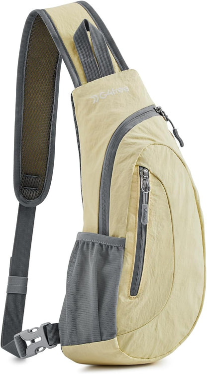 G4Free Sling Bag for Men Women, Small Crossbody Backpack Lightweight Chest Shoulder Bags for Travel, Outdoor and Sports (Yellow)