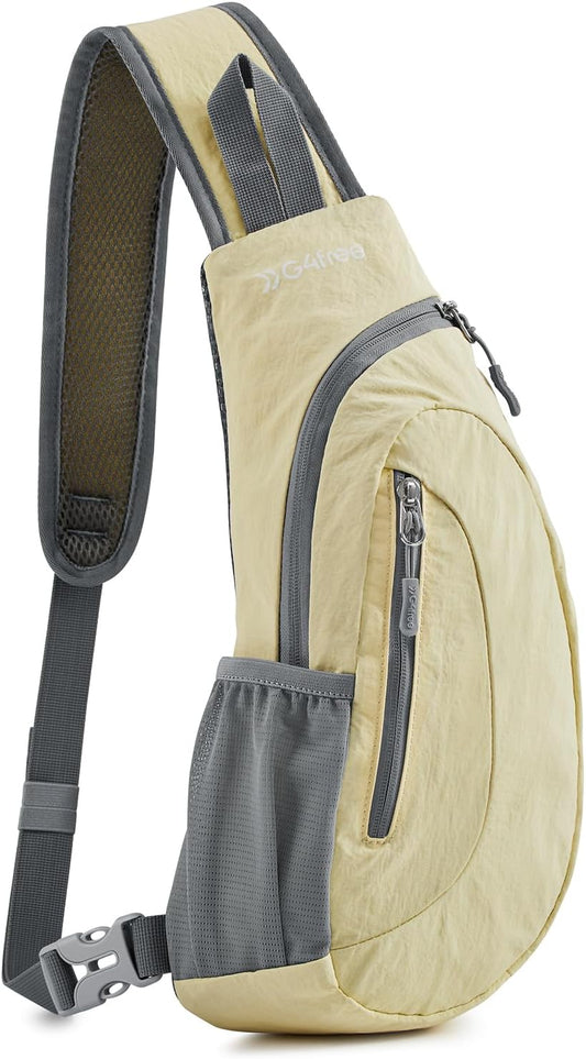 G4Free Sling Bag for Men Women, Small Crossbody Backpack Lightweight Chest Shoulder Bags for Travel, Outdoor and Sports (Yellow)