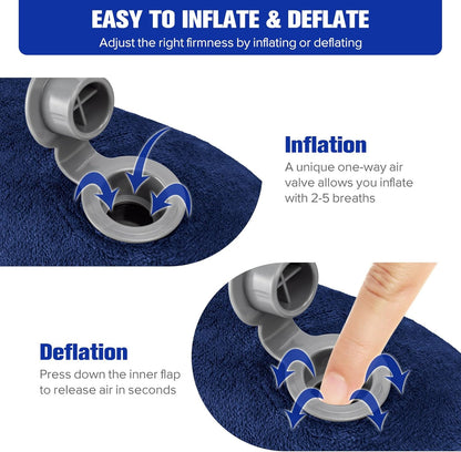 Rewondah Inflatable Travel Pillow for Sleeping Airplane - Inflatable Neck Pillow for Traveling on Plane with Washable Cover, Blow up Neck Travel Pillow for Airplanes, Cars - Portable and Comfortable