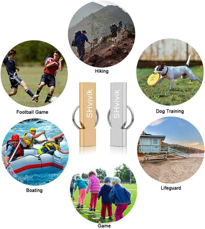 Emergency Whistle, 2PCS Premium Safety Survival Whistles with Lanyard Keychain, High Pitch Double Tubes for Outdoor Hiking Camping Hunting Fishing Boating