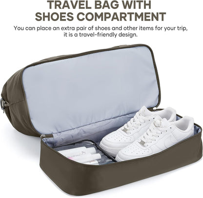 Travel Duffel Bag, Sports Tote Gym Bag, Shoulder Weekender Overnight Bag for Women