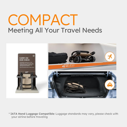 MAMAZING Ultra Air X Travel Stroller - Ultra-Lightweight Under 10 lbs, Carbon Fiber Frame & Airplane Friendly, Lightweight Stroller with Reclining Seat, UPF 50+ Canopy & Travel Bag