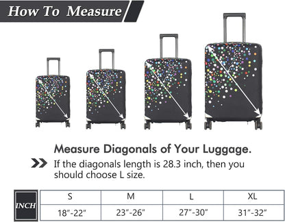 HYPER VENTURE Washable Luggage Cover - Fashion Suitcase Protector Fits 18-22 Inch Luggage (Color Dots, S)