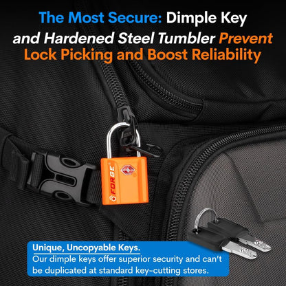 TSA Approved Luggage Locks, Ultra-Secure Dimple Key Travel Locks with Zinc Alloy Body