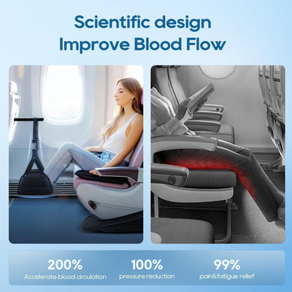 Airplane Foot Hammock, Portable Leg Rest with Removable Cushion for Women and Men, Ergonomic Support for Travel, Car & Home