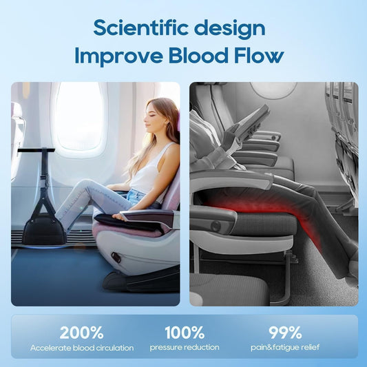 Airplane Foot Hammock, Portable Leg Rest with Removable Cushion for Women and Men, Ergonomic Support for Travel, Car & Home