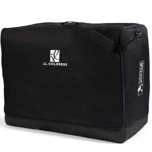 J.L. Childress Universal Stroller Travel Bag for Airplane - Fits Most Baby Strollers, Flying Essentials, Airport Accessories for Gate or Luggage Check, ID Card, AirTag Compatible - Large, Unpadded