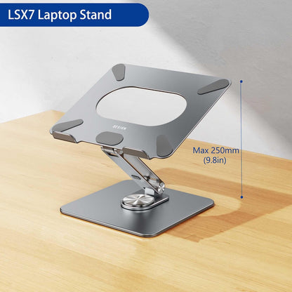 BESIGN LSX7 Laptop Stand with 360° Rotating Base, Ergonomic Adjustable Notebook Stand, Riser Holder Computer Stand Compatible with Air, Pro, Dell, HP, Lenovo More 10-15.6" Laptops (Gray)