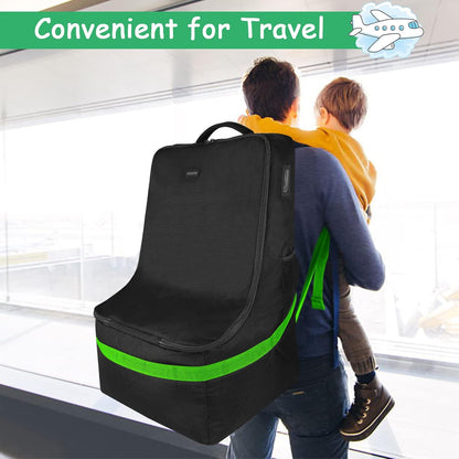 YOREPEK Car Seat Travel Bag, Padded Car Seats Backpack for Air Travel, Heavy Duty Carseat Travel Bag for Airplane, Airport Gate Check Bag (Green)
