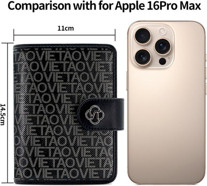 Passport Holder Wallet Bag with AirTag Holder, Card Slots Passport Solt Ticket Cash Solt, Photo Solt Sim Card Pen Slot.Black