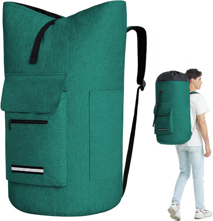 Laundry Backpack with Shoulder Straps，Laundry Bag Extra Large 115L，Laundry Backpack Heavy Duty with 4 Pockets, College Laundry Bags for Dorm Room， Sturdy Clothes Hamper Bags，Laundry Hamper Bag XXL