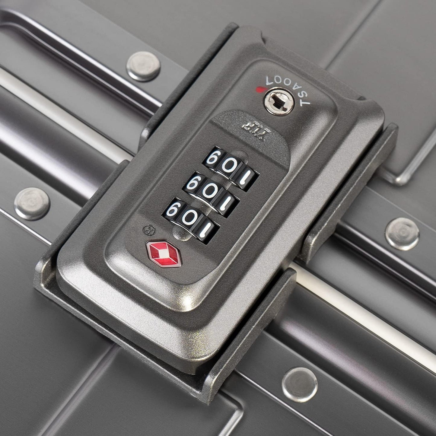 TRAVELKING All Aluminum Luggage with TSA Locks Metal Hard Shell Zipperless Spinner Alloy Metal Suitcase (Cool Metallic, 24 Inch)