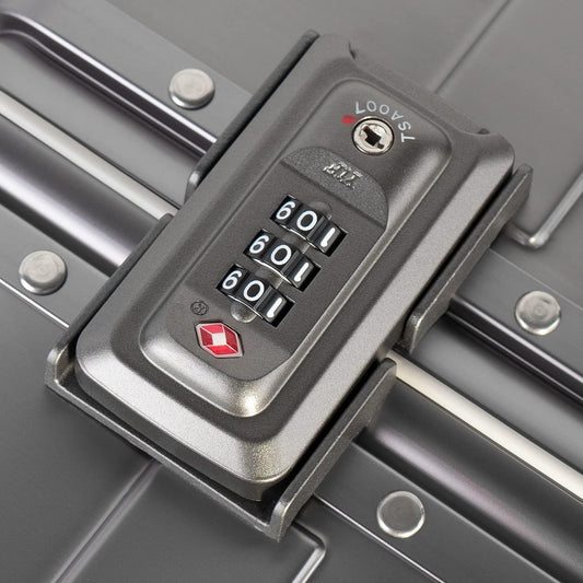 TRAVELKING All Aluminum Carry On Luggage with TSA Locks Zipperless Alloy Metal Hard Shell Spinner Suitcase (Metallic, 20 Inch)