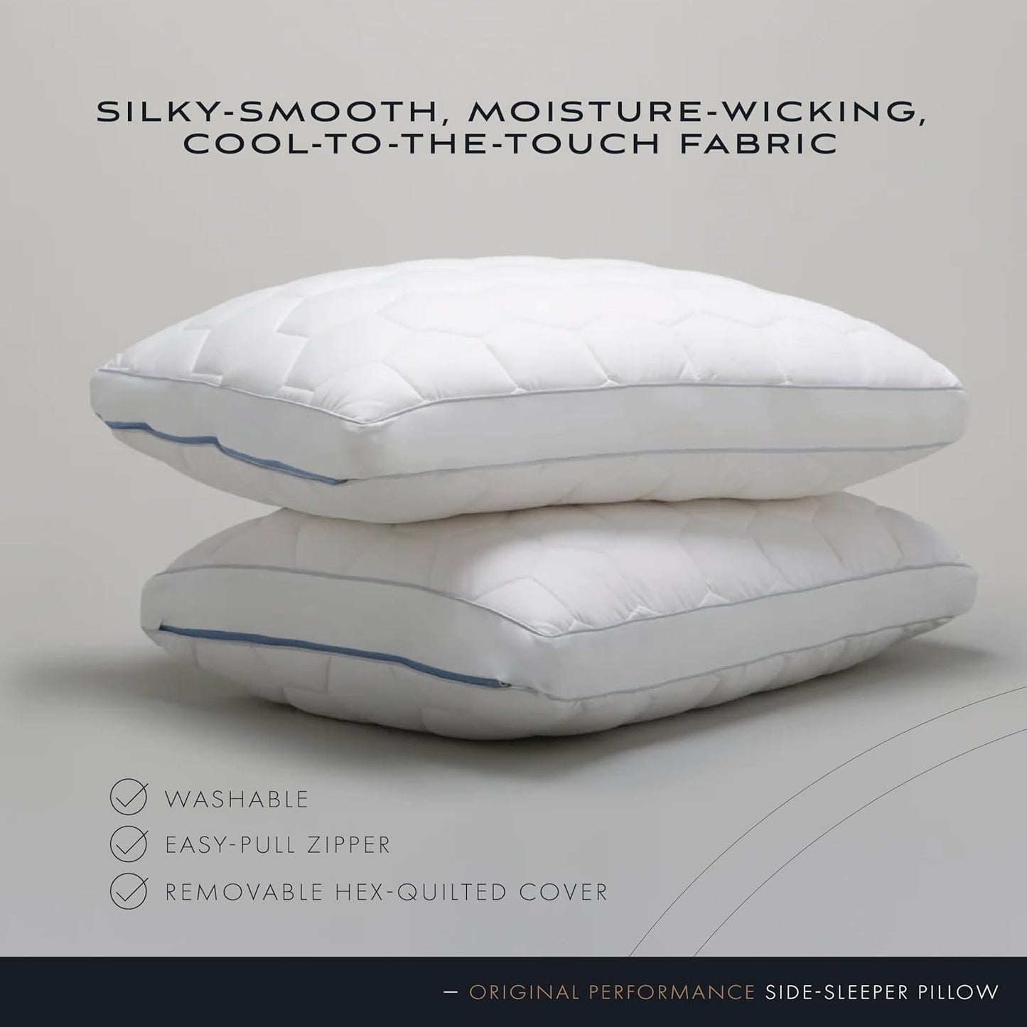 SHEEX Original Performance Down-Alternative Side Sleeper Pillow, Cooling Pillow with Support, King