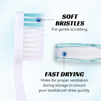 Lingito Mini Toothbrush with Cover, Folding Travel Size, Adults Kit (7 Pack Soft)
