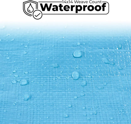 Tarps Heavy Duty Waterproof 12x20-12 mil Thick Camping Tent - Blue Tarp 12x20 UV Resistant, Rip & Tear Proof with Metal Grommets – Multipurpose Use for Camping, Tent, Boat, RV, Car, & Pool Cover
