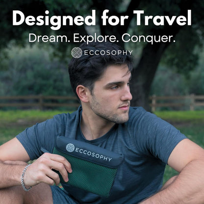 ECCOSOPHY Microfiber Beach Towel – Quick Dry Gym Towel, Highly Absorbent with Ribbed Texture, Lightweight – Ideal for Travel, Pool, Yoga, Fitness & Outdoor Adventures – 60x30 Fern