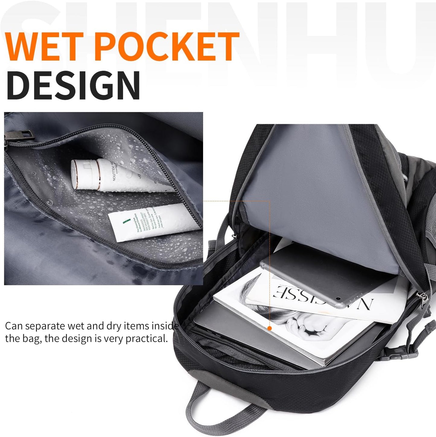 40L Hiking Backpack Lightweight Daypack Waterproof Travel Camping Backpack for Men Women Sport Packable