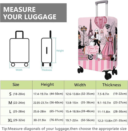 Travel Luggage Cover Suitcase Protector Fits 18-32 Inch Wheel Covers PatternedTravel Related Items Flower Luggage Protector Elastic M