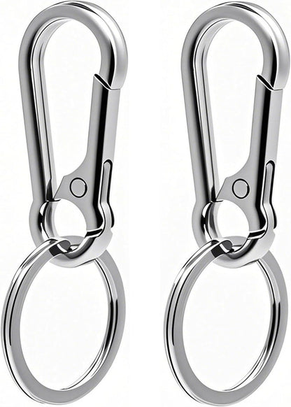 Keychain Keyring Set for Men Women Classic Metal Home Car Key Holder Organizer Portable Carabiner Clip Accessories 2PCS