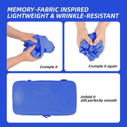 4 Piece Compression Packing Cubes for Suitcases and Backpack, Lightweight Travel Organizers (Bright Blue)