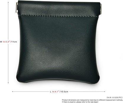 PU Leather Jewelry Travel Bag Leather Jewelry Pouch Christmas,Wedding Party Favor Gift Bag (L, Dark Green)