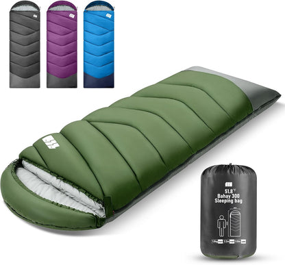 Sleeping Bags for Adults Cold Weather,Portable, Waterproof,Lightweight Sleeping Bag for Tall Girls Boys with Compression Sack for Warm Camping, Hiking, Outdoor & Indoor