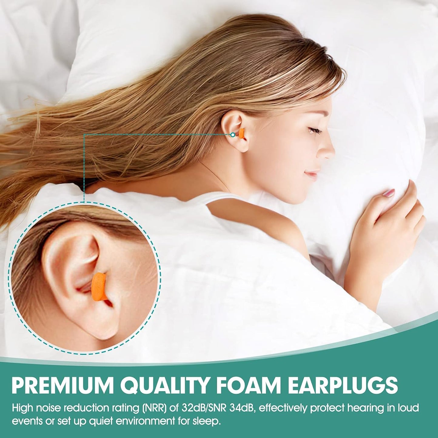 200 Pairs Earplugs for Noise Cancelling Individual Bagged Foam EarPlugs for Sleeping Work Snoring Sound Blocking Construction Loud Noise Reducing Earplugs Orange Color