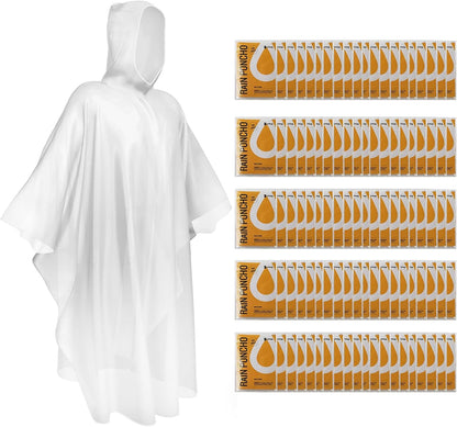 SaphiRose Disposable Rain Ponchos Emergency Clear Poncho