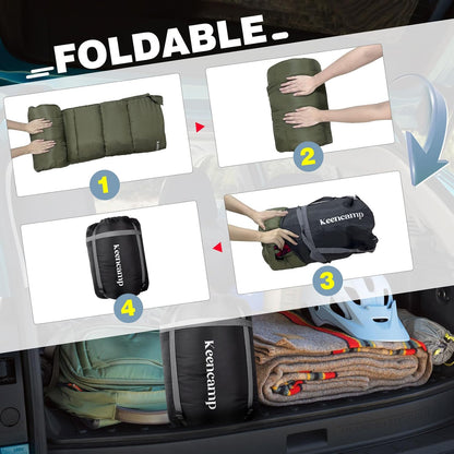 0 Degree Sleeping Bag Cotton Flannel Winter Cold Weather for Adults XXL Sleeping Bag 4 Season Big and Tall with Pillow Compression Sack