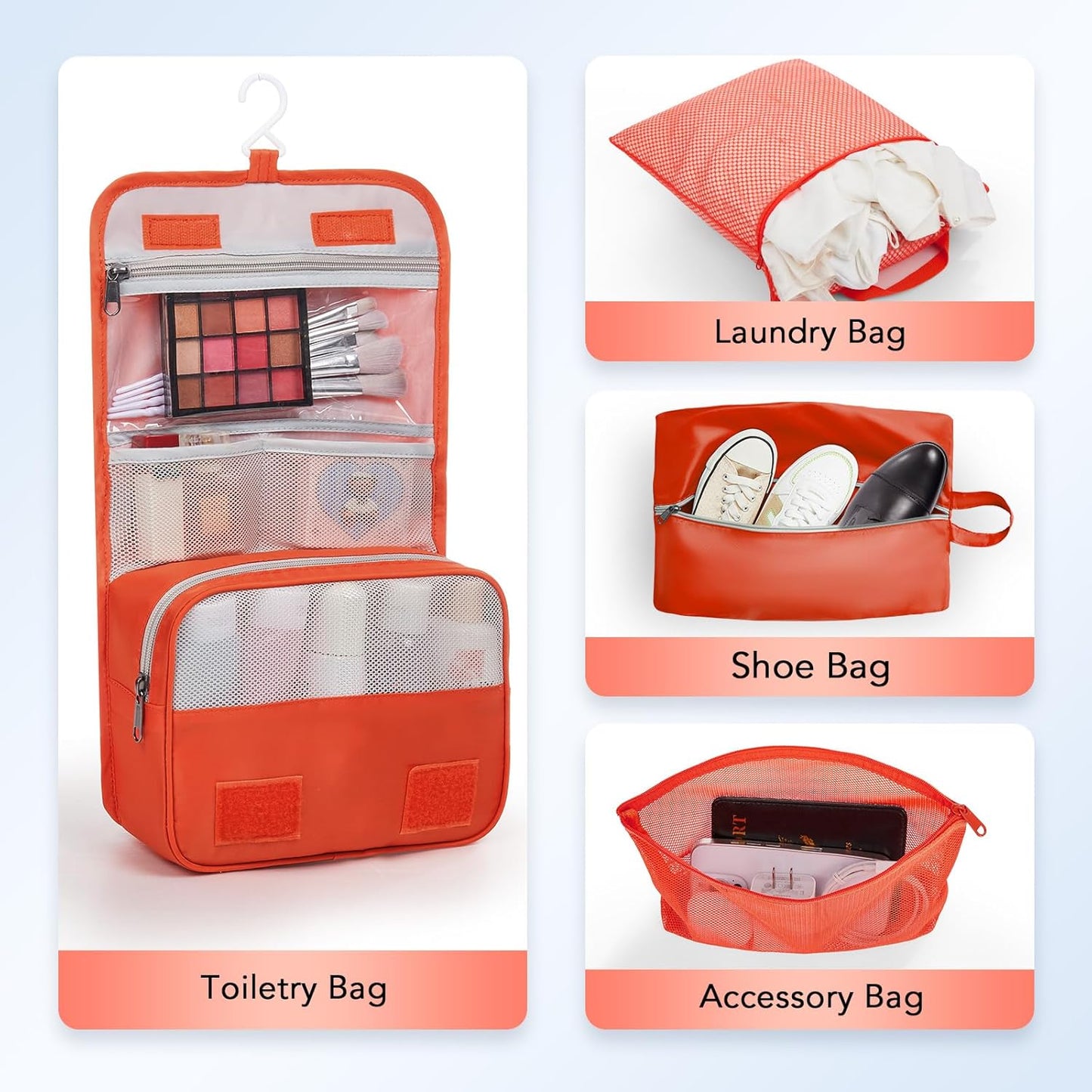 8 Set Compression Packing Cubes for Travel Essentials,Compressible Expandable Packing Cubes for Suitcase,OlarHike Luggage Organizer Bags for Travel,Handy Helper for Organizing Clothes(Orange)