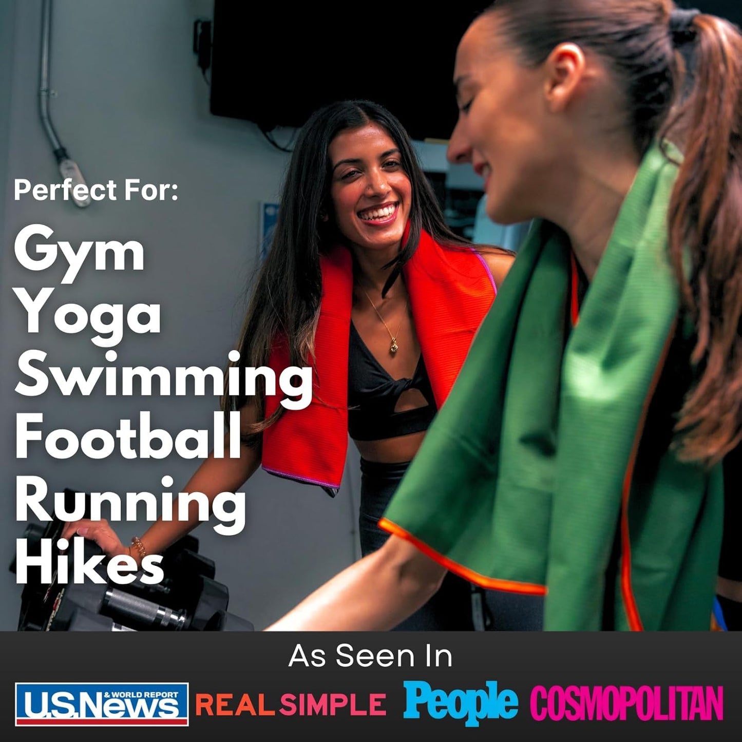 ECCOSOPHY Microfiber Beach Towel – Quick Dry Gym Towel, Highly Absorbent with Ribbed Texture, Lightweight – Ideal for Travel, Pool, Yoga, Fitness & Outdoor Adventures – 40x20 Cherry