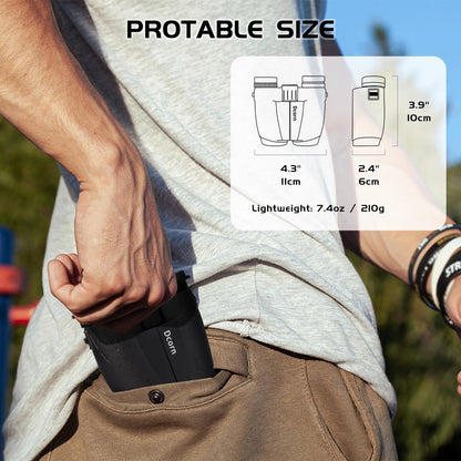 10x25 Binoculars for Adults and Kids, Compact Travel Binoculars for Bird Watching, Survival Gear for Outdoor Hunting Hiking, or Theater and Concerts