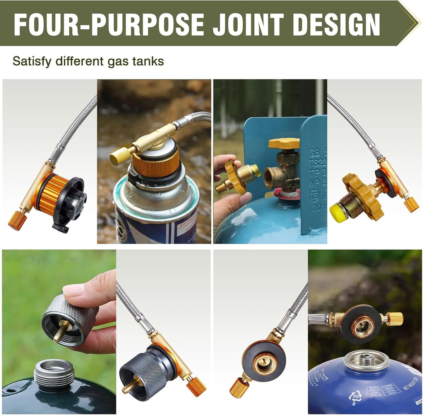 Bestfire Propane Burner, 72,000 BTU Single Burner Gas Stove for Outdoor Cooking, Windproof Camping Stove with Piezo Ignition, Extended Hose & 3 Adapters, Portable with Carrying Bag