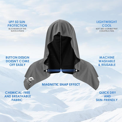 4 Pack Cooling Hoodie Towels for Neck and Face, UPF 50 Sun Protection & Instant Cooling, Ice Towels for Hot Weather, Soft Breathable Towel for Sport, Work Out, Gym, Camping & More Activities