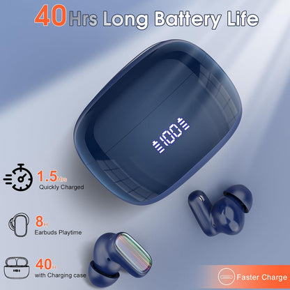 AI Language Translator Earbuds Real Time, 164 Language/6 Translation Modes Translator Earbuds 3-in-1 Translation Headphones, Bluetooth 5.4 Translation Device for Travel Business, Navy Blue