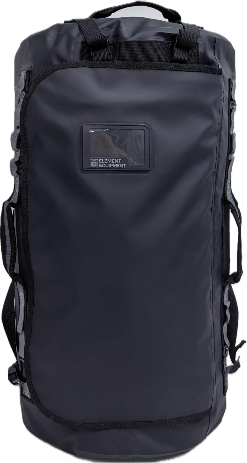 Element Equipment Trailhead 2.0 Waterproof Duffel Bag Shoulder Straps Black/Grey Medium