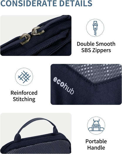 ECOHUB 4 Set /6 Set Packing Cubes for Travel Durable Suitcase Organizer Bags Set with Personalized Tag Various Sizes Travel Essentials Traveling Accessories for Luggage Machine Washable