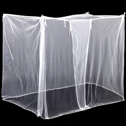 4 Corners Mosquito Net for Mosquiteros para Camas Bed Canopies Netting Bed Drapes Rectangular Mosquito Mesh for Camping Home Outdoor Travel(White,L75 X W47 X H59 Inch,Opening)