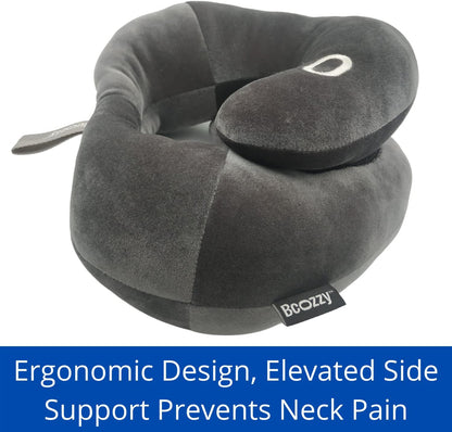 BCOZZY Neck Brace Pillow - Patented Relief for Neck Pain and Supportive Sleep-Soft, Washable, and Adjustable for Comfortable Resting. Gray Large